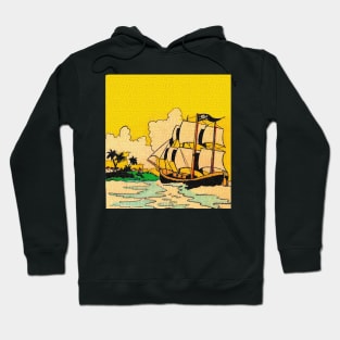 Sailing boat under a yellow sky Hoodie